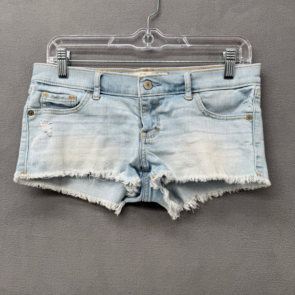 Abercrombie & Fitch Shorts Size 0 W25 Low Rise Light Wash Frayed Denim Cut Off